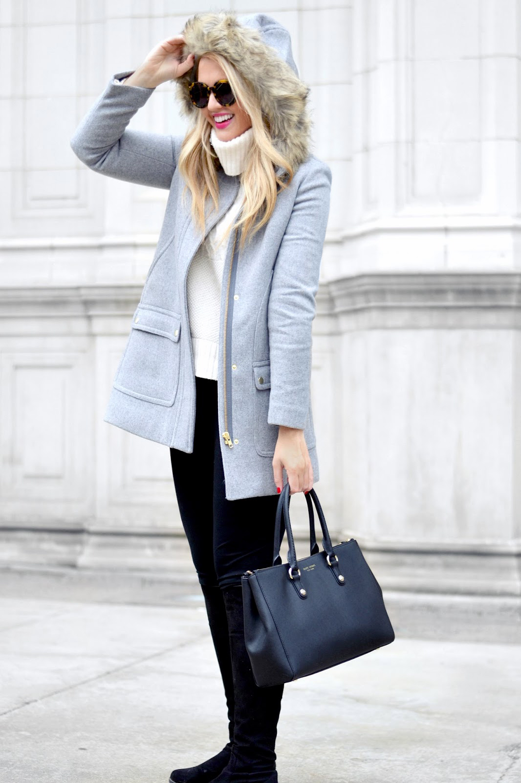 Winter Grey Parka bright and beautiful